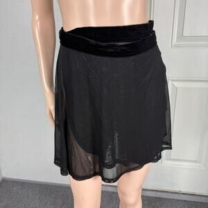Killstar Women's Skirt Small Sheer Mesh Goth Wrap Velvet Tie Polyester HH9